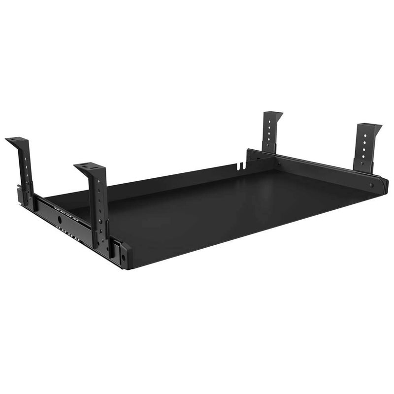 FRMSAET Under Desk Keyboard Tray Heavy-Duty All-Metal Material 20/24/30 inches Platform Computer Drawer Organizer Home Office Kitchen Bedroom Garage Storage Tool - Easy to Install.(20 inches, Black) - Image 1